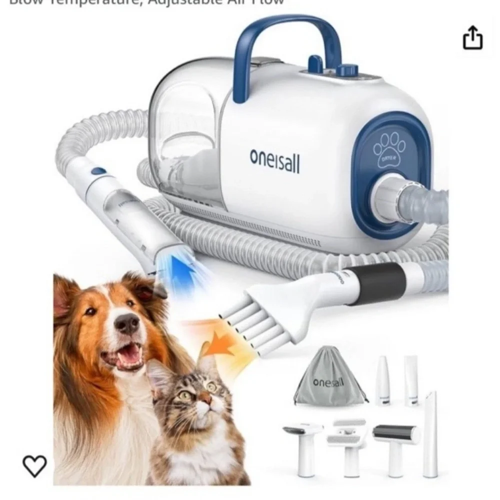 oneisall Dog Grooming Vacuum Blow Dryer and Clippers, Dog Grooming Kit New